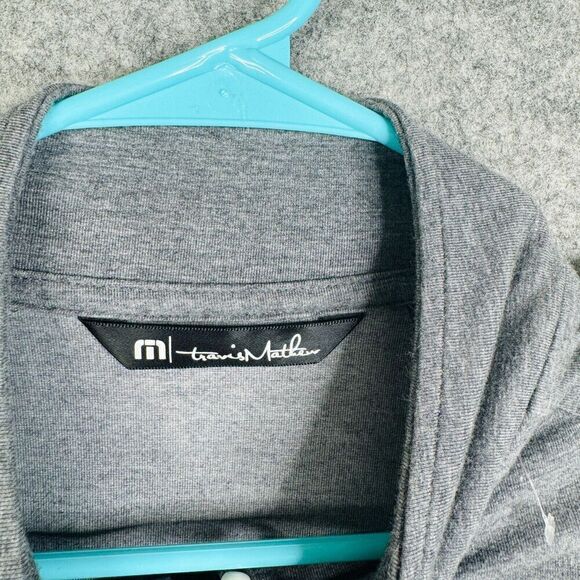 Travis Mathew Shirt Mens Medium Gray Quarter Zip Golf Performance Stretch Top - Picture 6 of 9